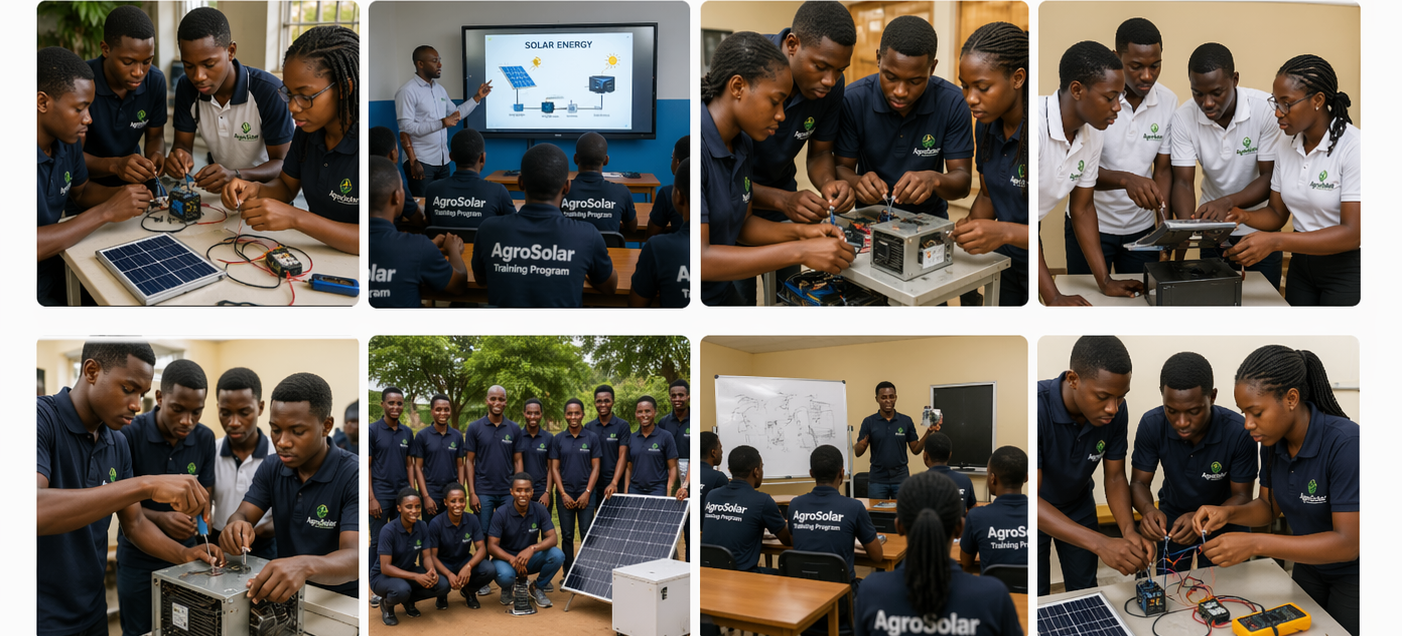 Students participating in AgroSolar hands-on training